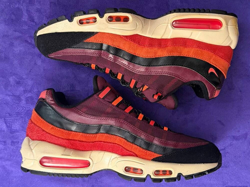 Nike Air Max 95 WNTR UTLTY Mens 11 Burgundy Black Orange BQ5616-600